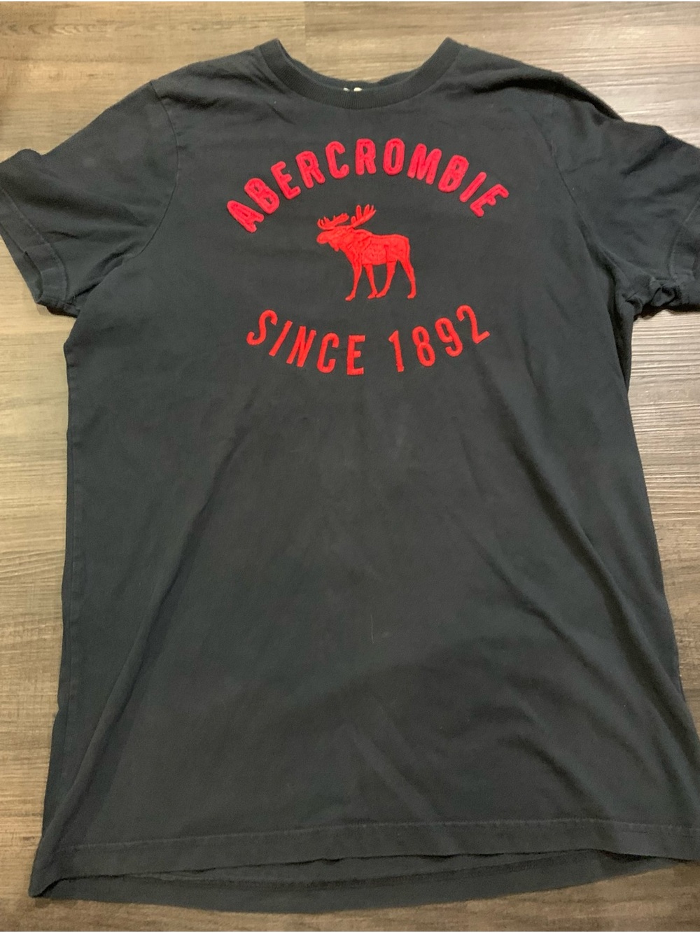 Abercrombie & Fitch Black Tee with Red Logo